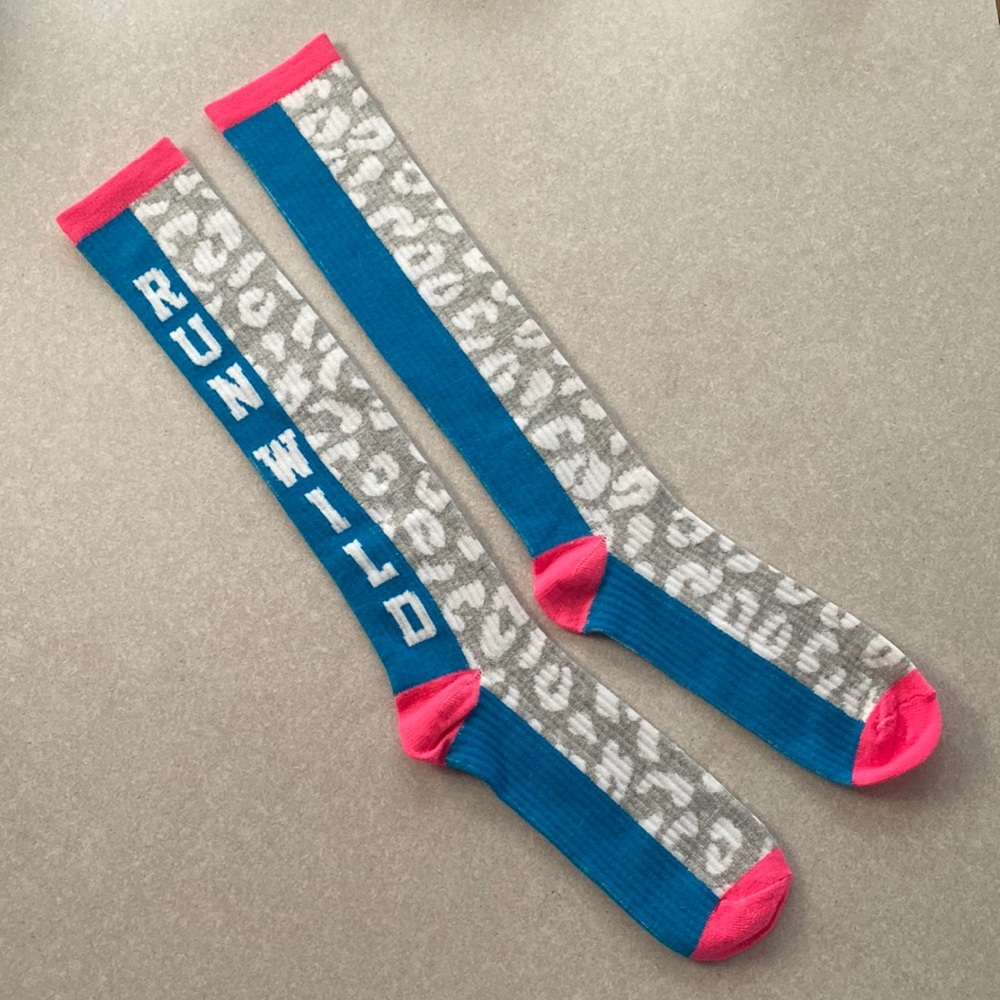 Womens Knee-high Y2K cheetah print under armour socks